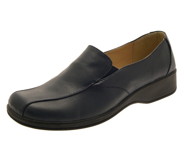 Womens Low Heel Comfort Flexi Work Shoes Ladies Cushioned Loafers Size